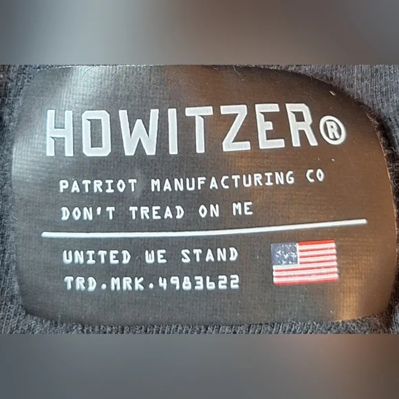 HOWITZER PATRIOT MFG. Black Long Sleeve Tee with Flag Graphic - Picture 3 of 4